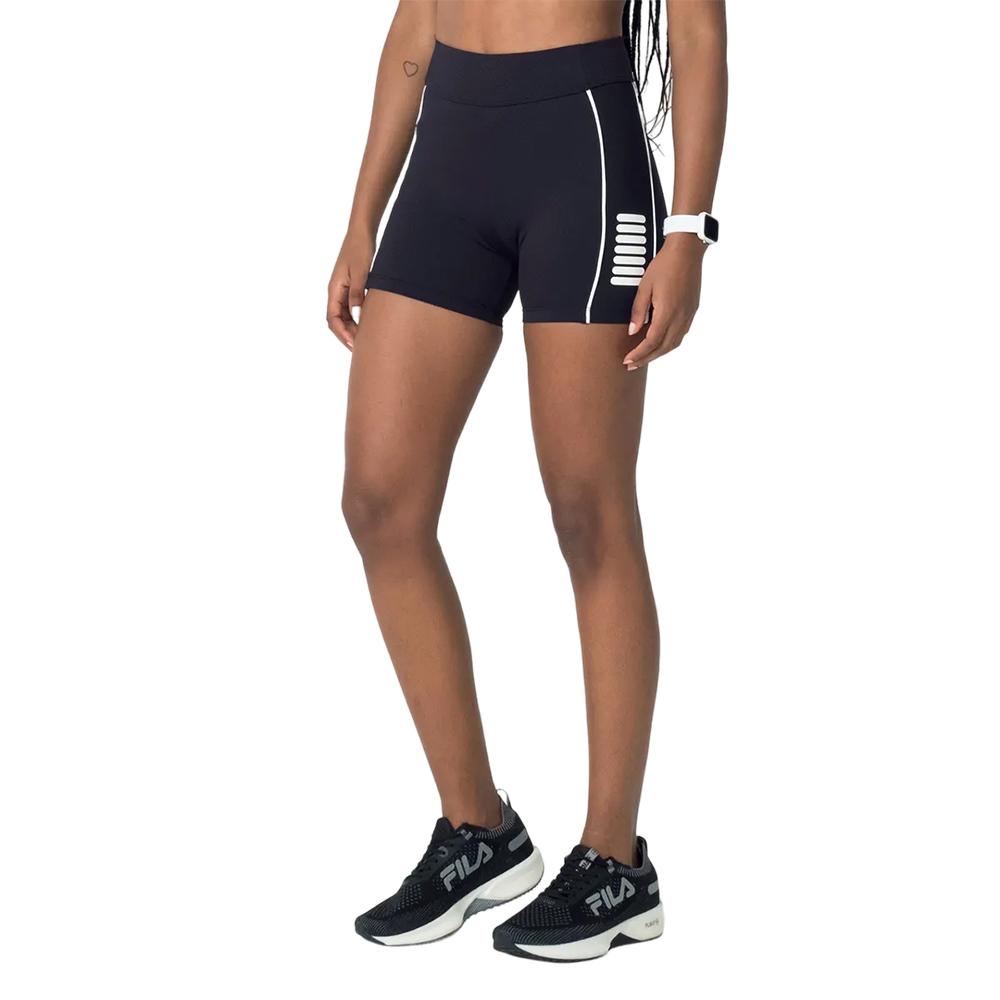Fila Bermudas Femenino Training Long Shorts Seven Stripes Fit Black/White