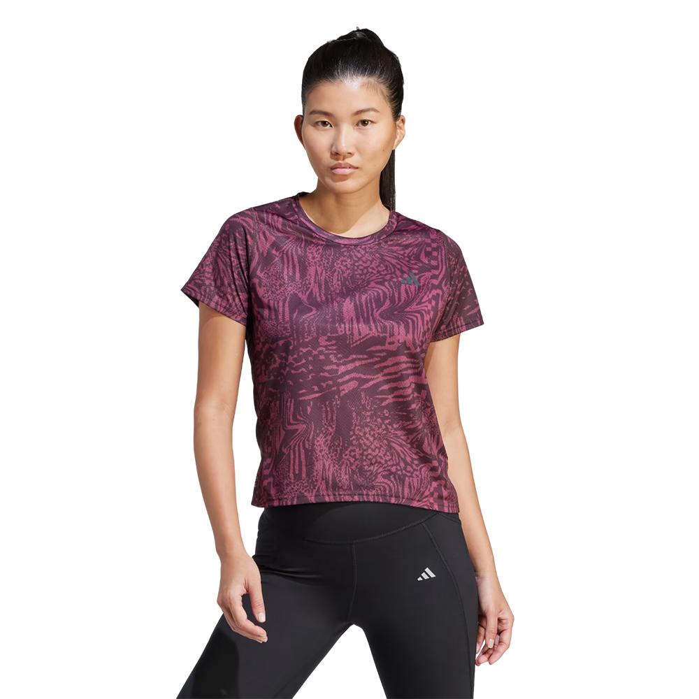 Adidas Remeras Femenino Ri 3B Aop Tee Bordo