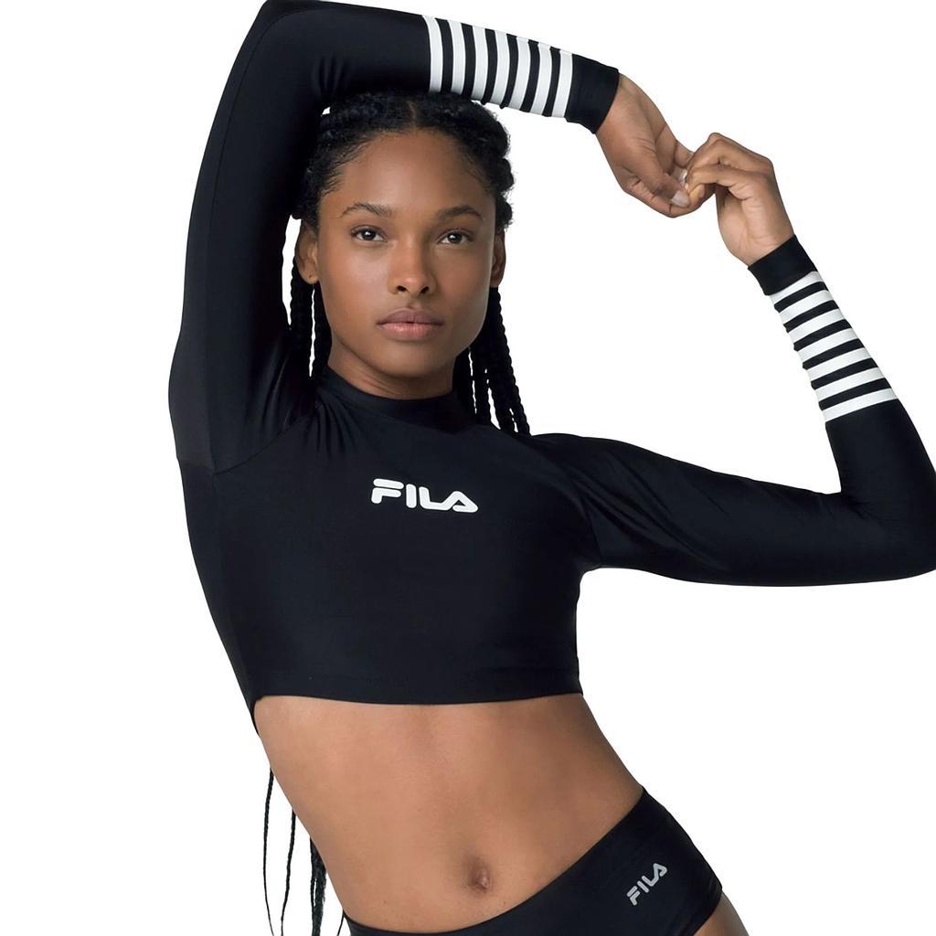 Fila Tops Femenino Natacisn Top Ml Cropped Black/White