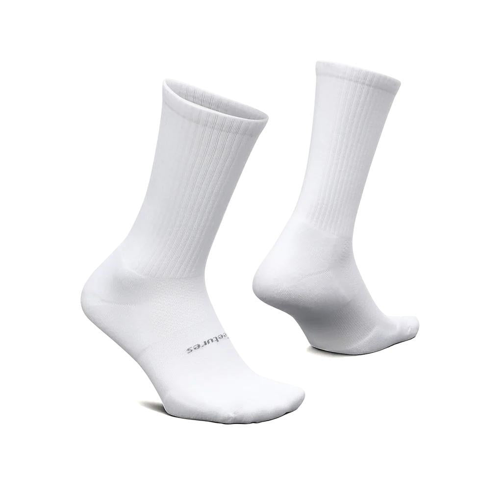 FA10002 Feetures Medias Unisex Running Max Cushion Crew White