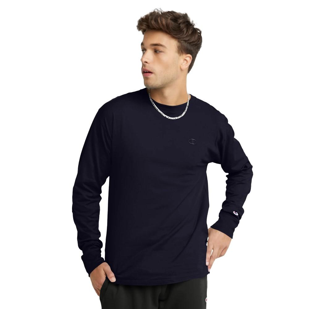 Champion Remeras Masculino Classic Jersey Long Sleeve Tee Navy