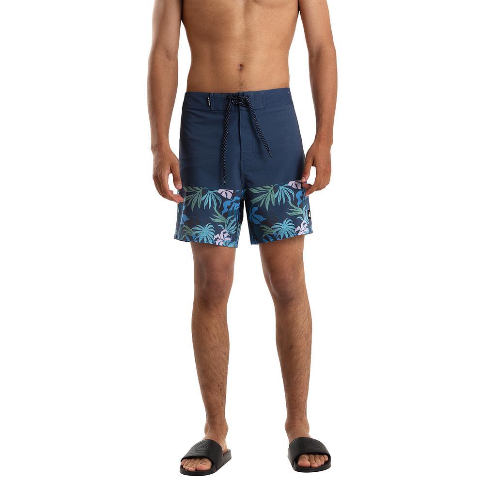Quiksilver Shorts de Baqo Masculino Moda Boardshort Division Blue Weed