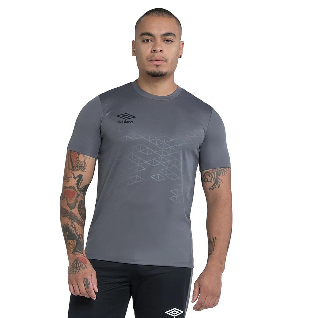Umbro Remeras Masculino Running Digital Diamond Grafite/Cinza