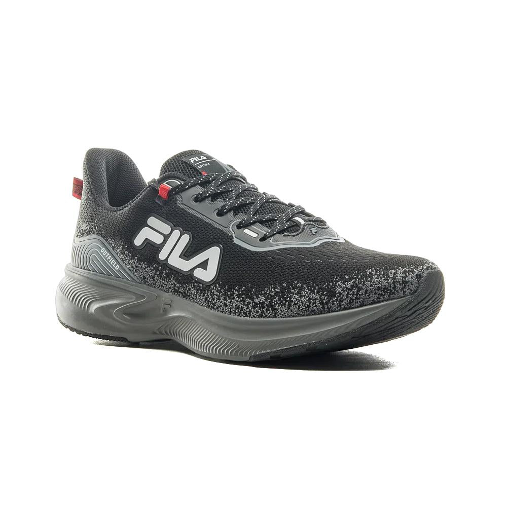 Fila Masculino Running Outfield Negro/Blanco/Rojo