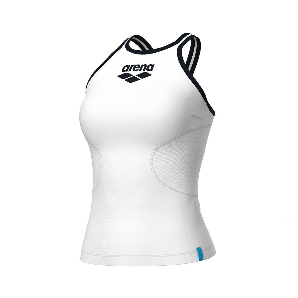 Arena Camisillas Femenino Moda Tank Top Mesh Panel White Black Black