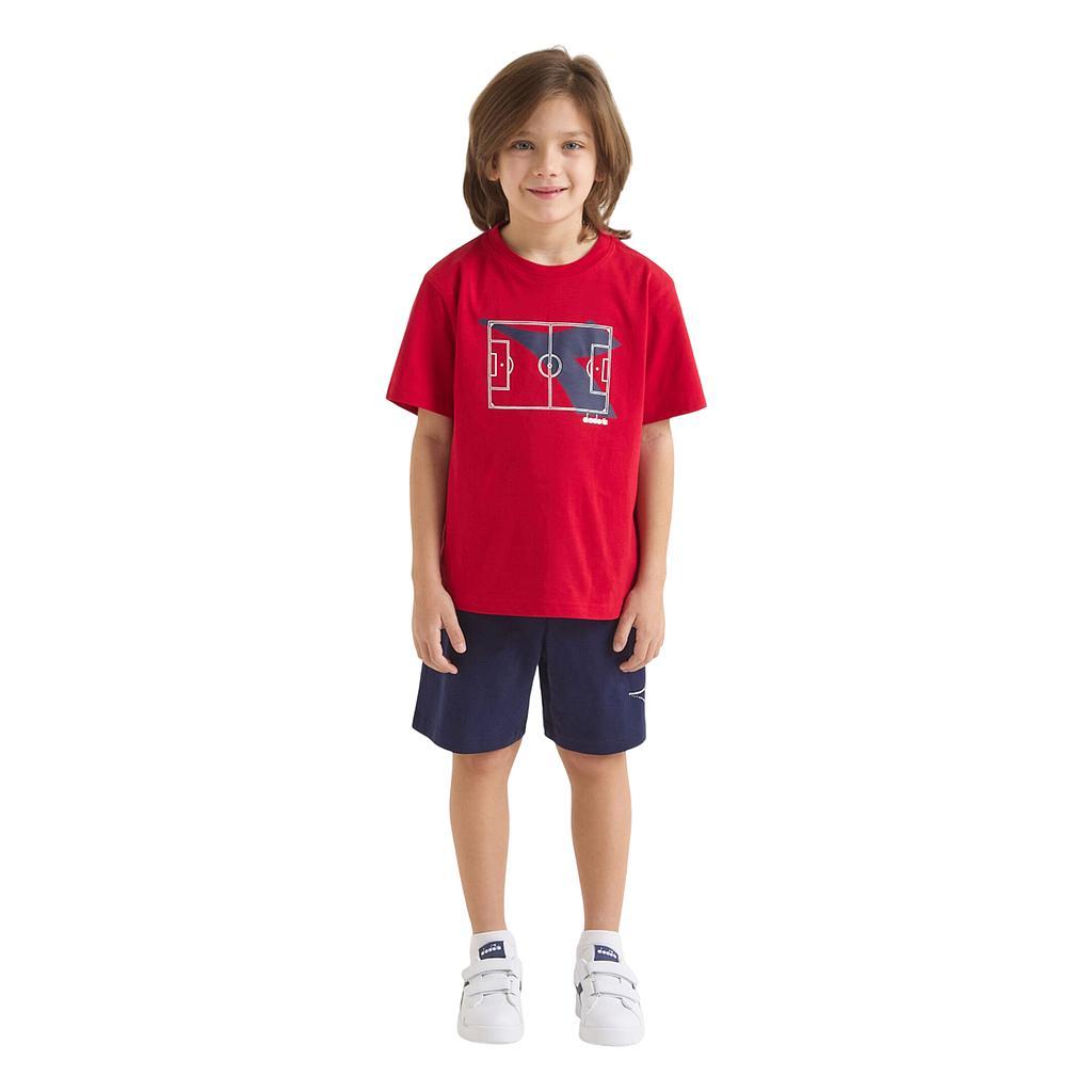 Diadora Conjuntos Niños Moda Jb. Set Essential Sports Ss Red Salsa