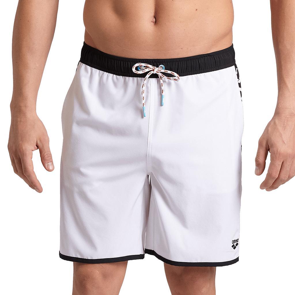 Arena Bermudas Unisex Moda Icons Team Stripe White Black White
