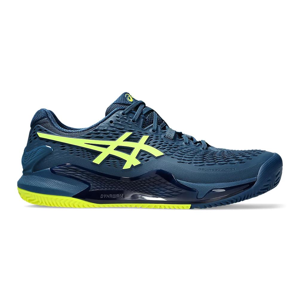 Asics Deportivos Masculino Padel Gel Resolution 9 Clay Mako Blue/Safety Yellow
