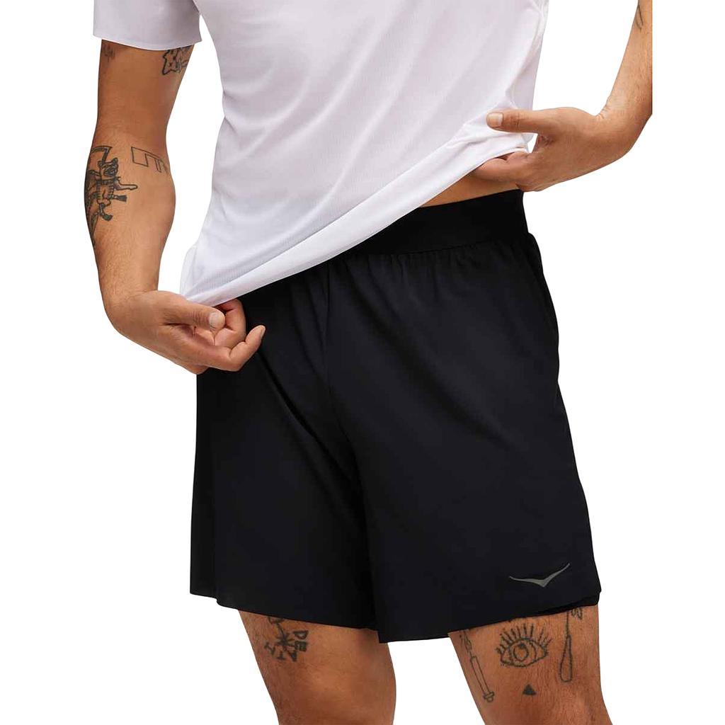 Hoka Shorts Masculino Running Glide 7 Black