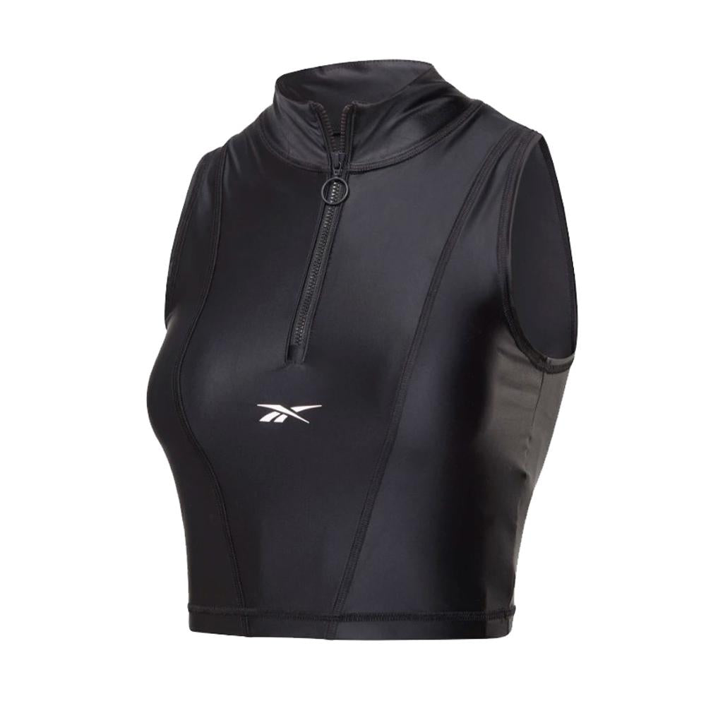 Reebok Tops Femenino Sh Shiny Lycra Crop Black